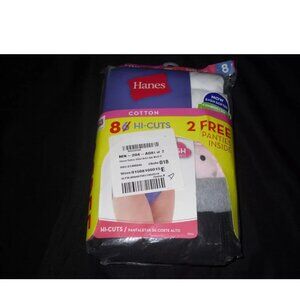 Hanes Women's Cotton Hi-Cut Panties 8-Pack Bonus Pack Polka Dot Pink Black White